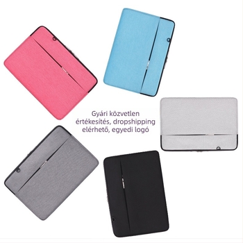 Oxford anyagú notebook táska számítógéptárcával és cipzáras zsebbel – clutch stílus