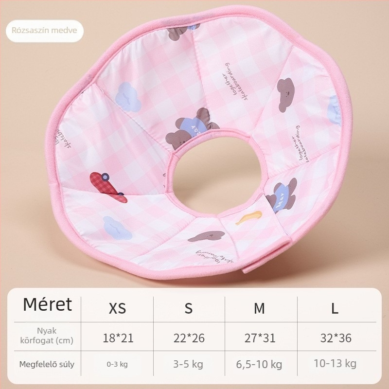 Elizabeth gallér macskák számára, szélesebb nyakvédő, Cartoon stílus, poliészter anyag, univerzális használat, anti-nyalogatás, anti-harapás, anti-szőrhullás