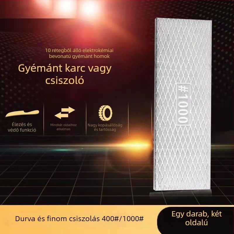 Kétszínű emery élezőkő, vastított professzionális osztály, szemcse 400/1000