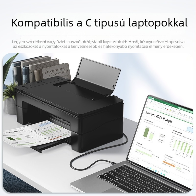 Type-C adatkábel BM-négyzetes portú nyomtatóhoz, 1,5 m