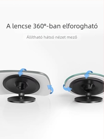 Autó belső visszapillantó tükre széles látószögű holttér-tükrövel és ütközés elleni tolatási funkcióval