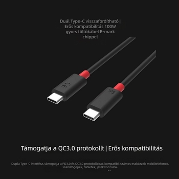 Type-C gyors töltőkábel Lenovo Legion 2 Pro / Z6 Pro / Y90 / Y700 – 1–2 m, egyes fej, 100 W, TPE