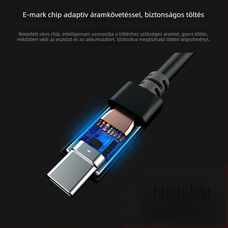 Type-C gyors töltőkábel Lenovo Legion 2 Pro / Z6 Pro / Y90 / Y700 – 1–2 m, egyes fej, 100 W, TPE