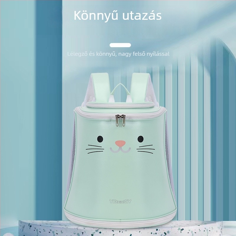 Macska szállító táska – összecsukható, hordozható, PU anyag, 7,5 kg kapacitás