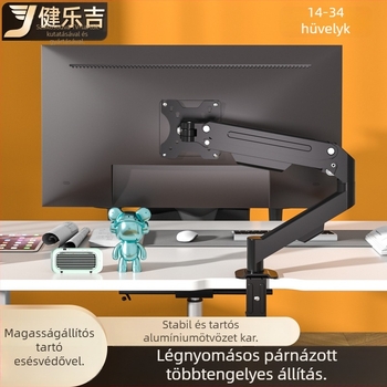 Monitor állvány gázemelővel, 10 kg teherbírás, hideg-hengerelt acél, modell A1