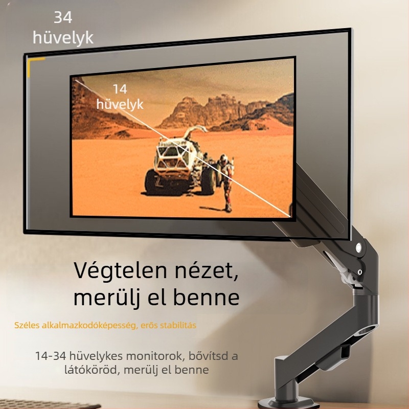 Monitor állvány gázemelővel, 10 kg teherbírás, hideg-hengerelt acél, modell A1