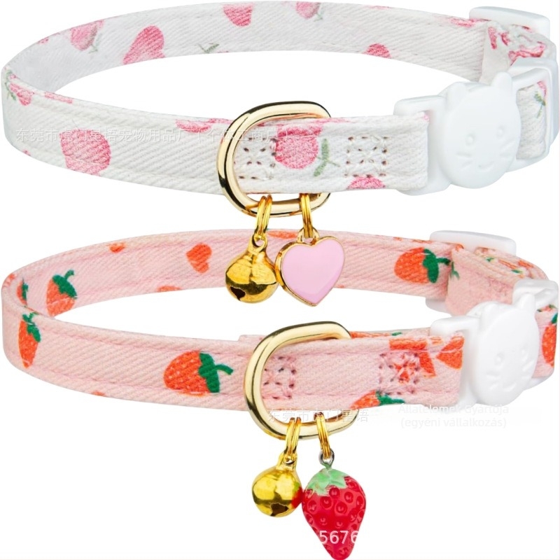 Macskanyakörv Love Strawberry mintával, Pamut-poliészter anyag, Márka Star language, Guangdong eredet