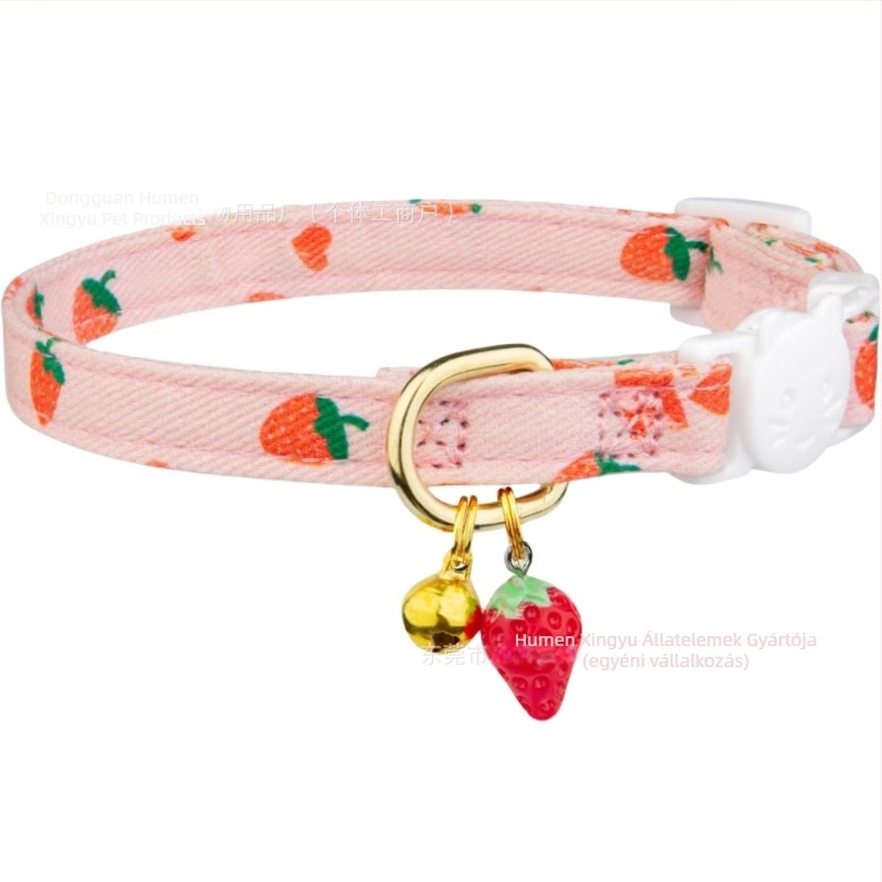 Macskanyakörv Love Strawberry mintával, Pamut-poliészter anyag, Márka Star language, Guangdong eredet