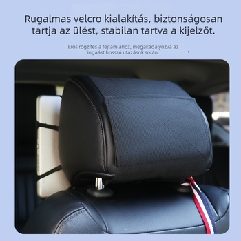 Autós tabletatartó hátsó üléstámaszhoz és fejtámlához rögzíthető telefon-tartó