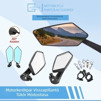 Motorkerékpár visszapillantó tükre — univerzális, 360° forgás, oldalsó tükör