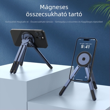 Utazó állvány mobiltelefonhoz, laptophoz és táblagéphez — alumíniumötvözet, univerzális, 150 g