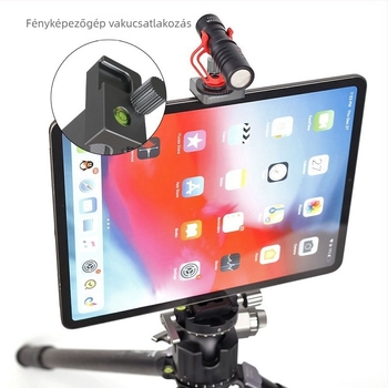 Rotációs alumínium ötvözetű tablet tartó spirál csipesszel, univerzális kompatibilitás, súly 0,69 kg