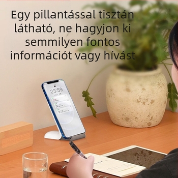 Asztali telefon tartó vezeték nélkli töltéssel, telefonhoz és tabletához egyaránt — univerzális ABS tartó