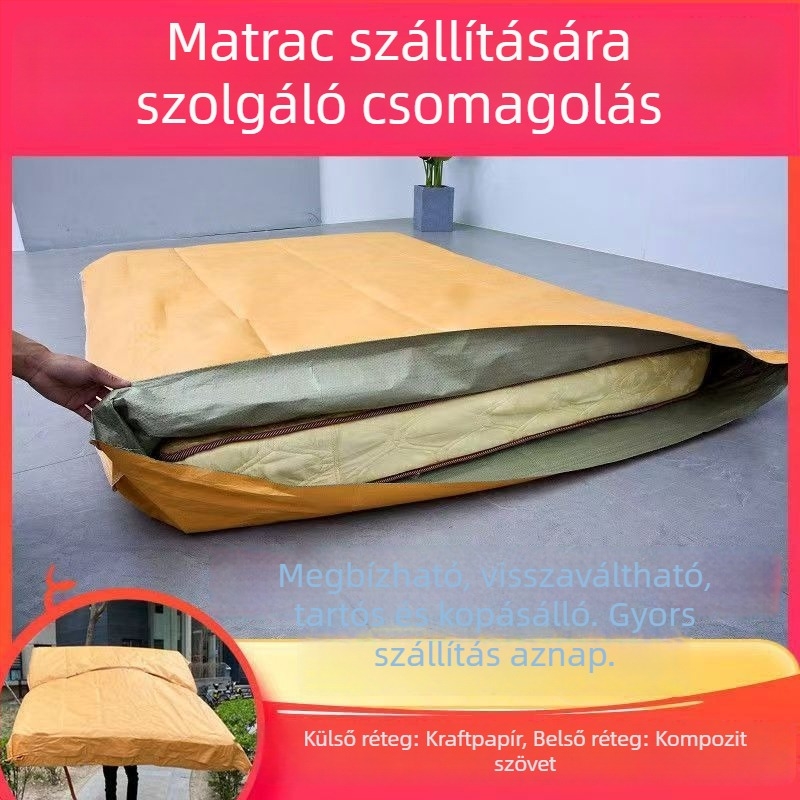 Erősített matraccsomagoló táska költöztetéshez, kraftpapírból, porvédő matracvédő Simmons matracokhoz
