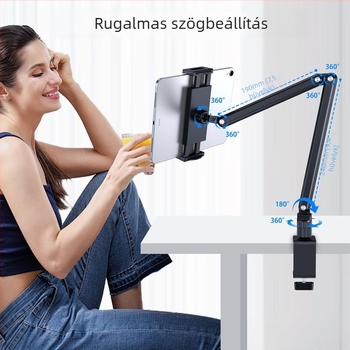 Összecsukható tabletátartó és telefon-tartó, iPad-kompatibilis, hordozható monitorállvánnyal éjjeliszekrényhez