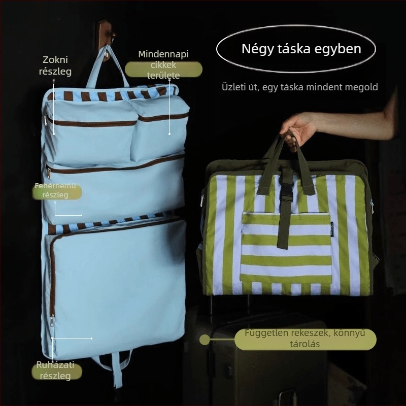 Nagy kapacitású utazótáska, hét az egyben tároló, összecsukható kozmetikai és higiéniai táska