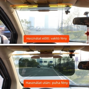 Autó anti‑fényvisszaverő tükör – nappali/éjjeli használat, univerzális, ragasztóval szerelhető