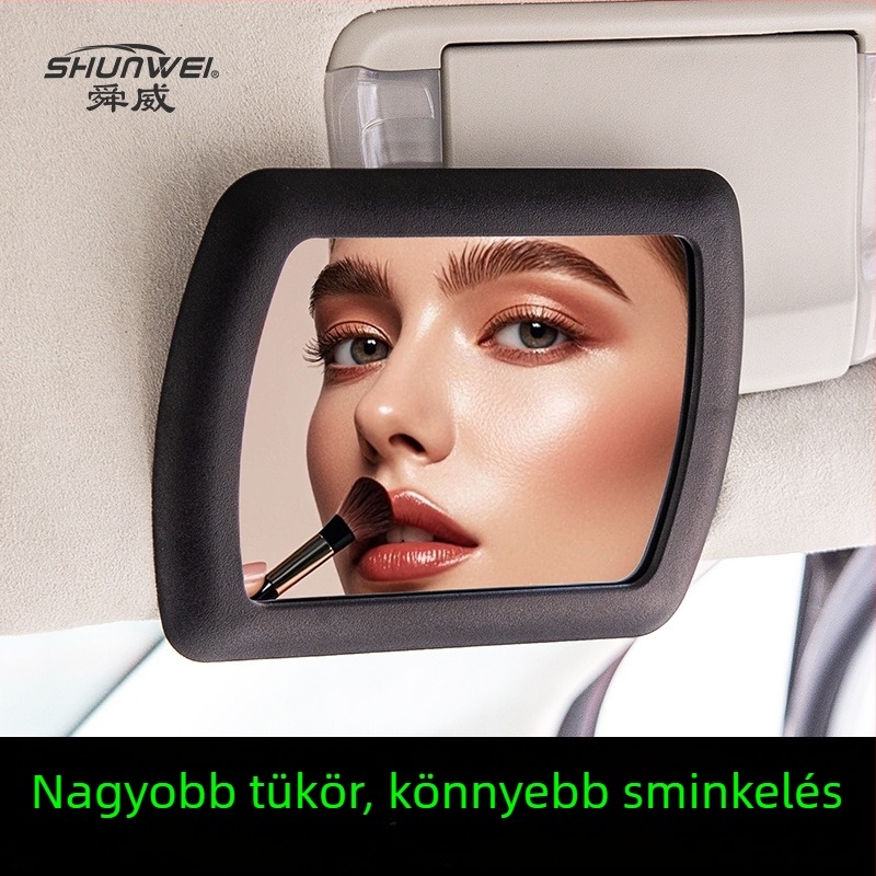 Autókozmetikai tükör SD-2403, ABS és üveg, csattintós rögzítés, univerzális kompatibilitás, súly 73 g