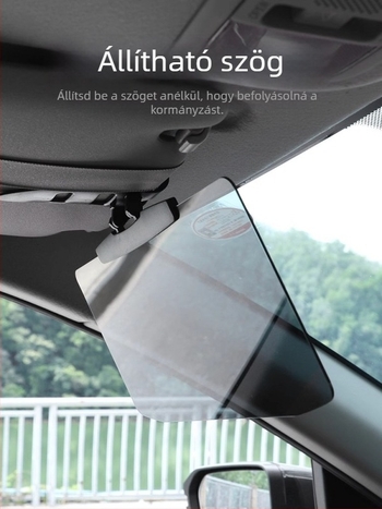 HD kozmetikai tükör autóhoz – belső anti-glare vizor, árnyékolás a nagyfényű fényszórók ellen (ragasztóval szerelhető, univerzális, minimalist stílus)