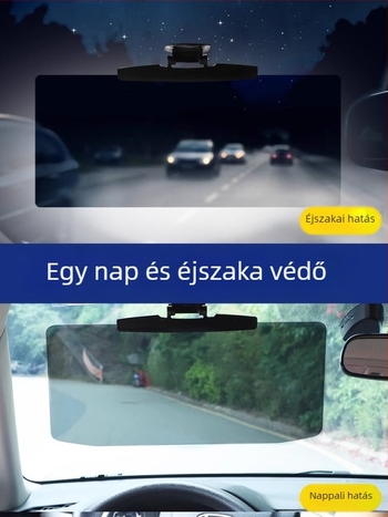 HD kozmetikai tükör autóhoz – belső anti-glare vizor, árnyékolás a nagyfényű fényszórók ellen (ragasztóval szerelhető, univerzális, minimalist stílus)