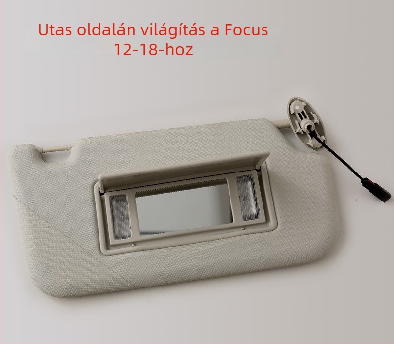 HD Sminktükör Autóhoz, Ragasztó Rögzítés, Univerzális Kompatibilitás, Világítással, Egyszerű Dizájn