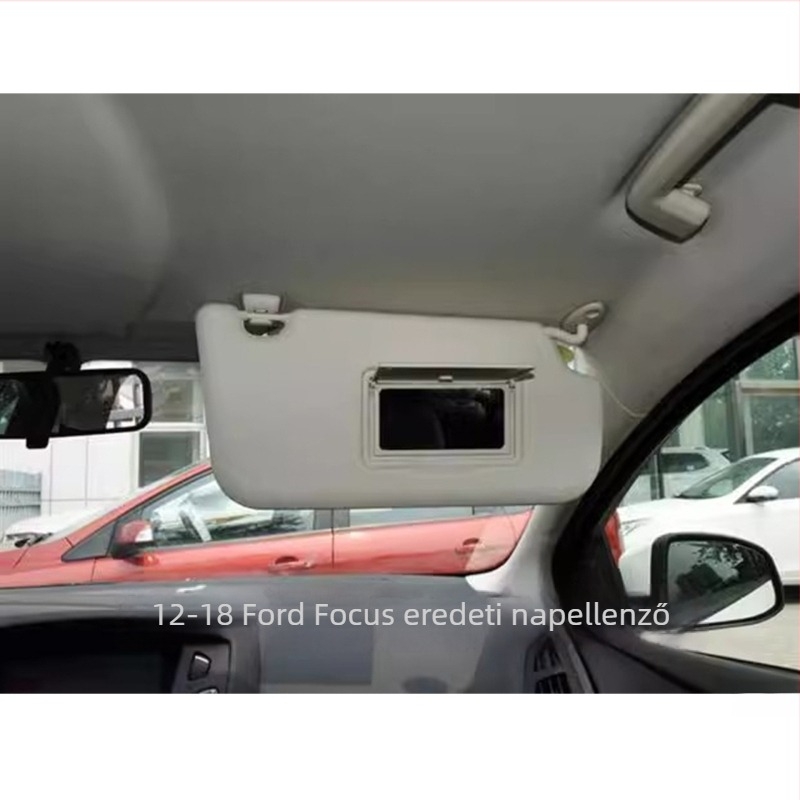 HD Sminktükör Autóhoz, Ragasztó Rögzítés, Univerzális Kompatibilitás, Világítással, Egyszerű Dizájn