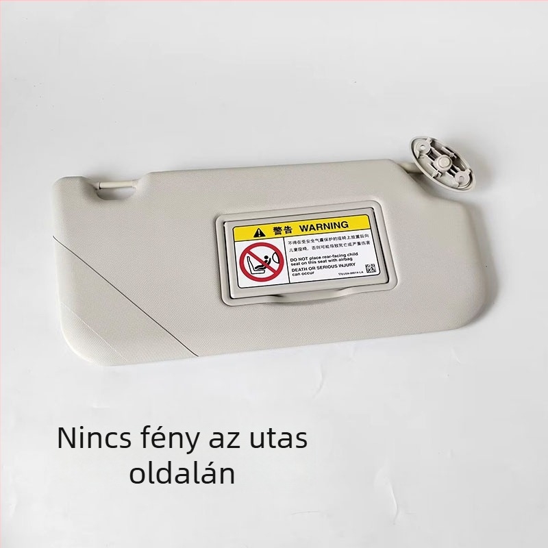 HD Sminktükör Autóhoz, Ragasztó Rögzítés, Univerzális Kompatibilitás, Világítással, Egyszerű Dizájn