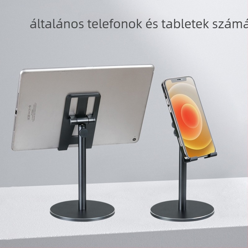 Asztali állvány telefonokhoz és tablettekhez, állítható, univerzális kompatibilitás, alumíniumötvözet és szilikon párna, modell GL083-Q