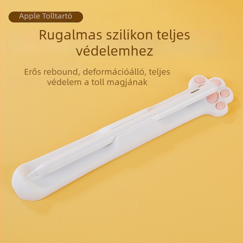 iPad stylus szilikon védőtok ragasztó hátlappal és mágneses rögzítéssel Apple Pencil (1. és 2. generáció)