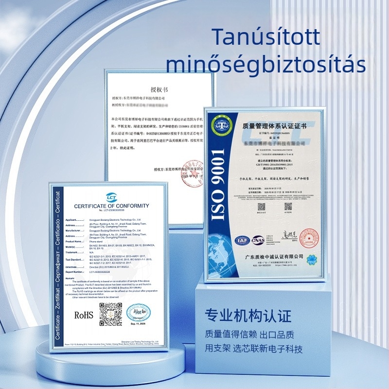 Telefon-tartó, összecsukható és forgó, modell Bx-n03a, tömeg 162 g, univerzális használat, élő közvetítéshez
