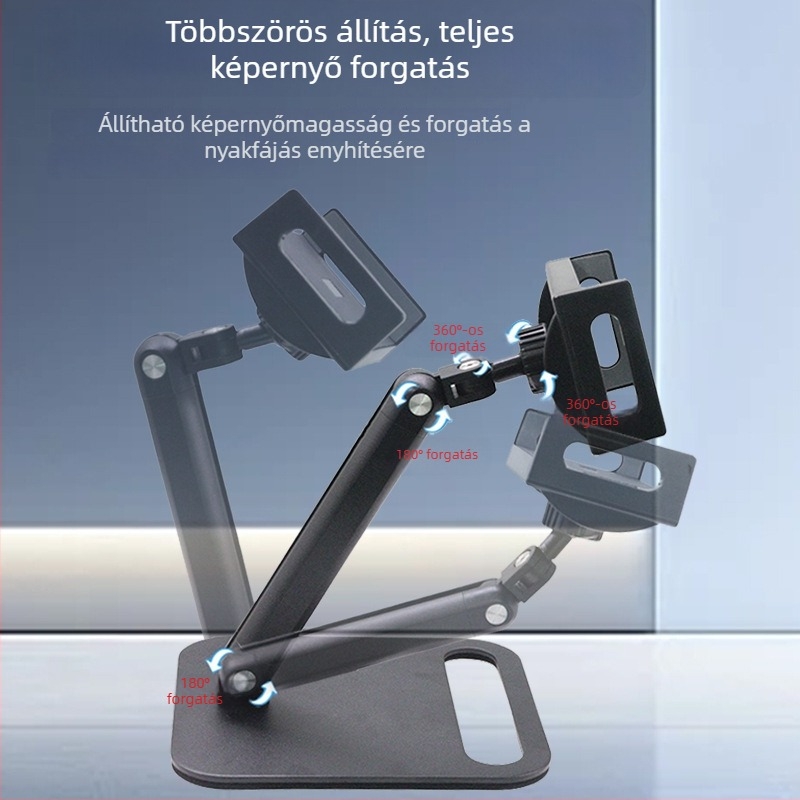 Telefon-tartó, összecsukható és forgó, modell Bx-n03a, tömeg 162 g, univerzális használat, élő közvetítéshez
