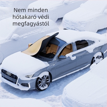 Autó téli hóvédő árnyékoló – vastag téli kialakítás, alumíniumfólia, beépített telepítés, univerzális illeszkedés, 350 g