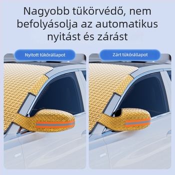 Autó téli hóvédő árnyékoló – vastag téli kialakítás, alumíniumfólia, beépített telepítés, univerzális illeszkedés, 350 g