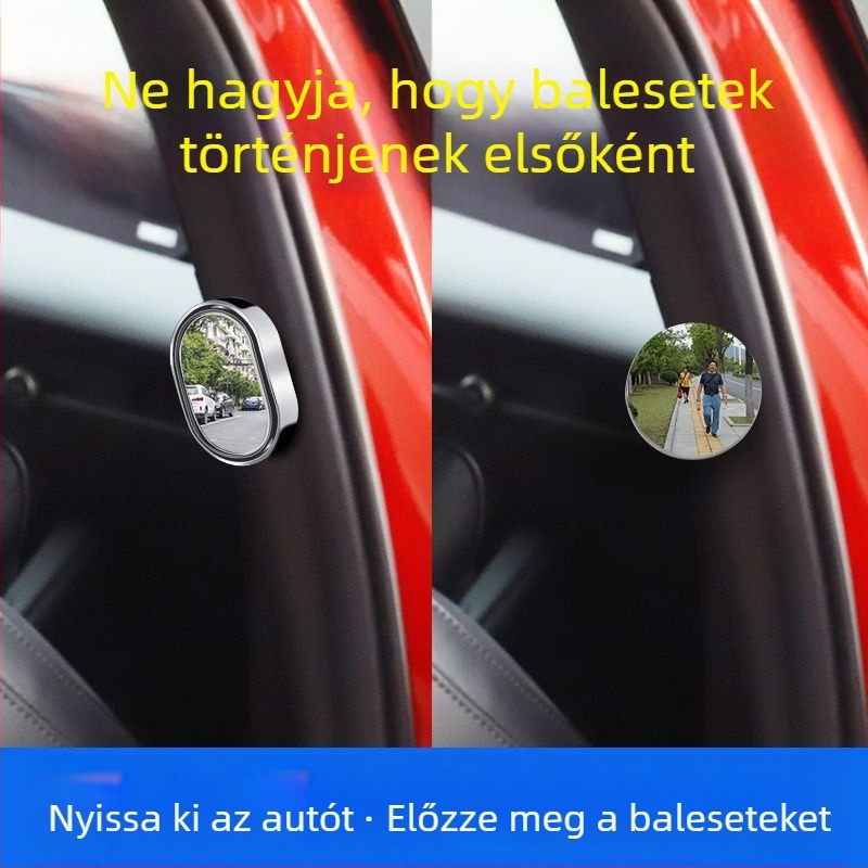 McLallen Autóhátsó visszapillantó tükör, kis kör tükrökkel a holttérhez, belső és külső széles látótér megfigyelése