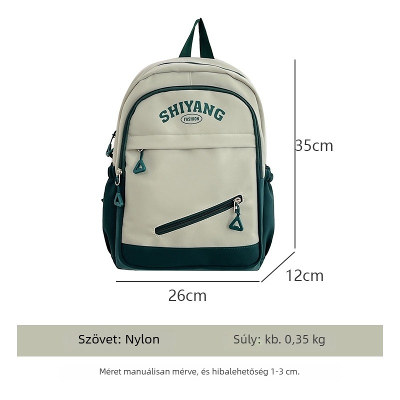 Nylon iskolatáska, uniszex, légpárnás vállpántokkal, kapacitás 20 L alatt, iskola használatra