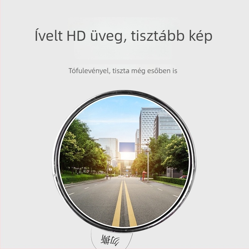 Autó kör alakú visszapillantó tükör vákuumos rögzítéssel, 360°-os széles látószög, holttér-tükör