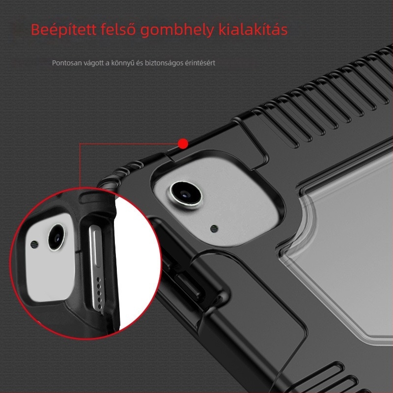 NOVEL iPad védőtok Apple iPadhez, TPU+PC+PU, ütésálló, mágneses rögzítés, kopásálló, ujjlenyomat-mentes, üzleti stílus, testreszabható