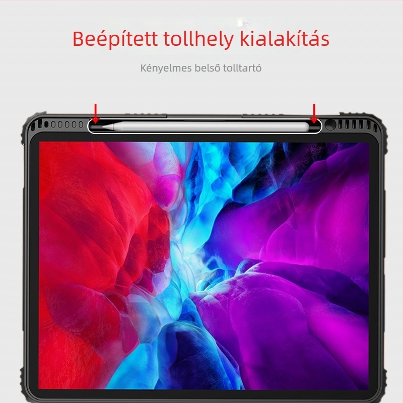 NOVEL iPad védőtok Apple iPadhez, TPU+PC+PU, ütésálló, mágneses rögzítés, kopásálló, ujjlenyomat-mentes, üzleti stílus, testreszabható