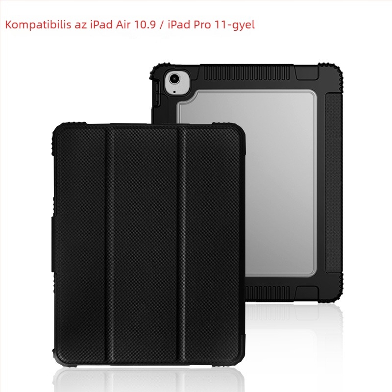 NOVEL iPad védőtok Apple iPadhez, TPU+PC+PU, ütésálló, mágneses rögzítés, kopásálló, ujjlenyomat-mentes, üzleti stílus, testreszabható
