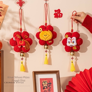 Independent plüss karikatúra tavaszi fesztivál dísz — virágos minta, plüss anyag, tavaszi 2025 megjelenés