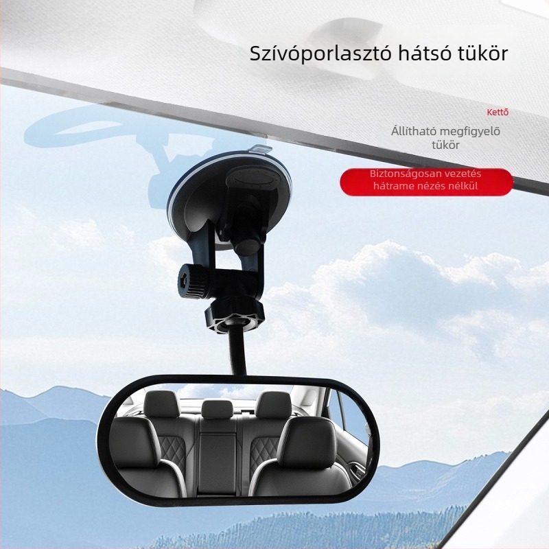 Autó hátsó tükör kiegészítő tükre belső ragasztó rögzítéssel, univerzális illeszkedés, holttér széles látómező, tömeg 100 g, eredet Foshan