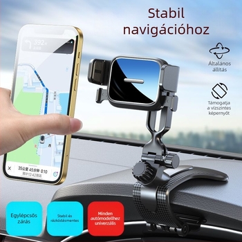 Univerzális autós telefontartó Snap-On szereléssel – műszerfalra és navigációhoz, magánmárka hitelesítve