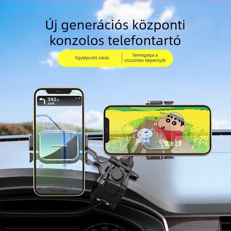Univerzális autós telefontartó Snap-On szereléssel – műszerfalra és navigációhoz, magánmárka hitelesítve