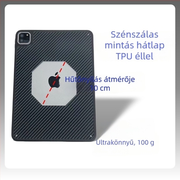 iPad Pro 11 védőtok hőelvezetővel, szénszálas textúrával, szilikon burkolat, kompatibilis iPad mini 6/7