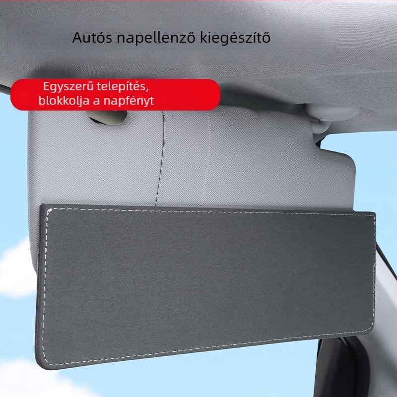 Autó belső napszemvédő hosszabbító suede felülettel — Snap-On rögzítés, Általános használat, 160 g