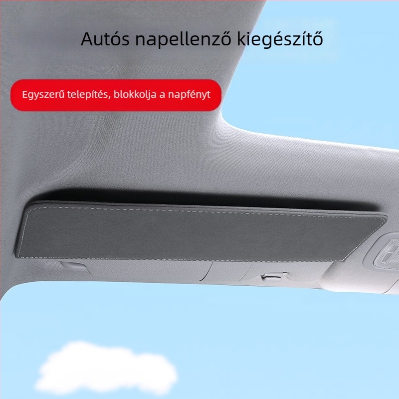 Autó belső napszemvédő hosszabbító suede felülettel — Snap-On rögzítés, Általános használat, 160 g