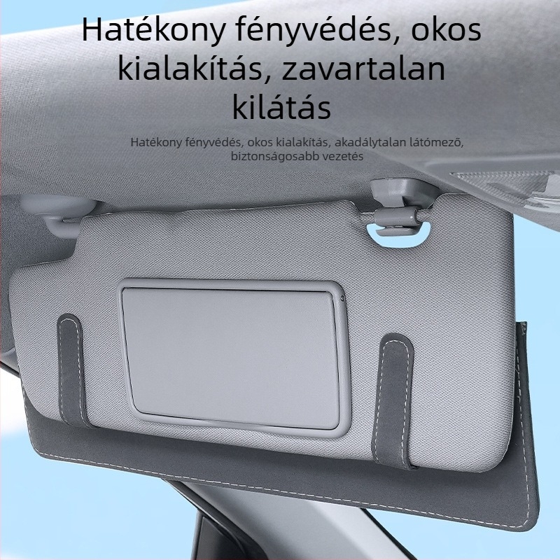 Autó belső napszemvédő hosszabbító suede felülettel — Snap-On rögzítés, Általános használat, 160 g