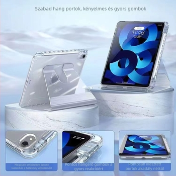 Átlátszó akril tok iPad Pro 12,9-hez tolltartóval; mágneses átlátszó tok 10,5 hüvelykhez