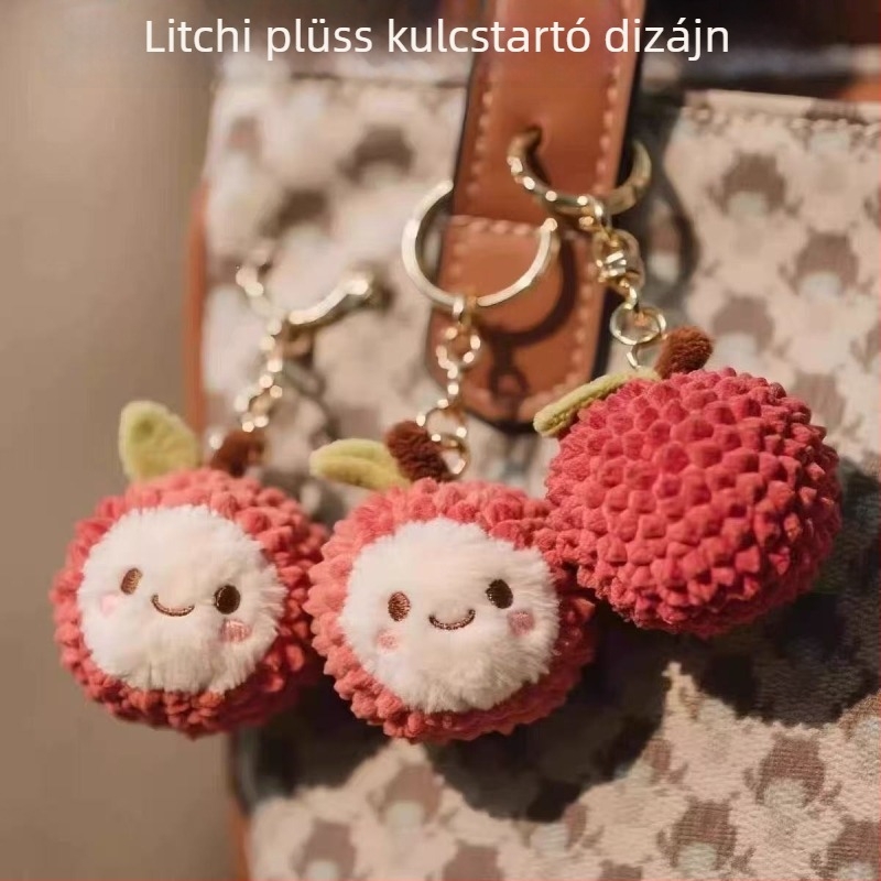 Plüss baba – Liči-Yangmei gyümölcs-karakter, PP pamut töltet, textil plüss, életkor 15-35