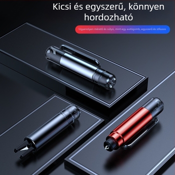 Autóablak törő szerszám — vészhelyzeti menekülő eszköz, alumínium‑ötvözet + ABS + acél, 100 g, Zhejiang eredet